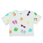 Beach Terry Cloth White Top