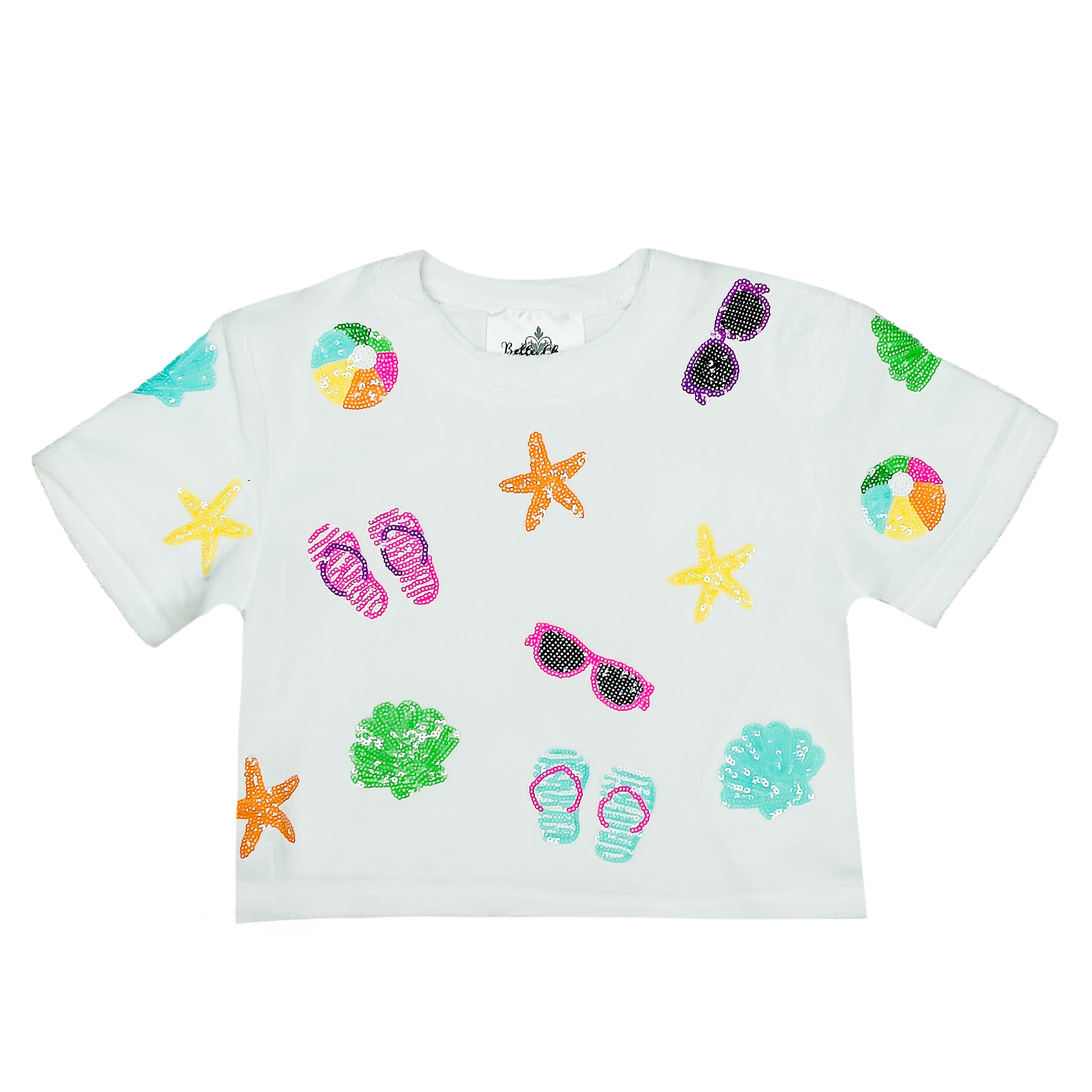 Beach Terry Cloth White Top